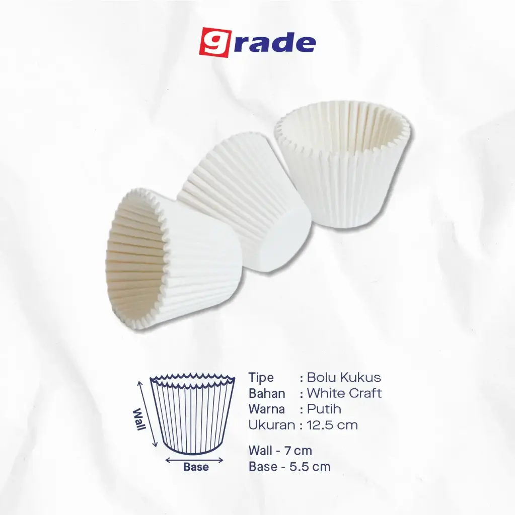 CAKE CASE (CC) 12.5 BOLU KUKUS — POLOS "GRADE" (1 Karton = 12.500 pcs)