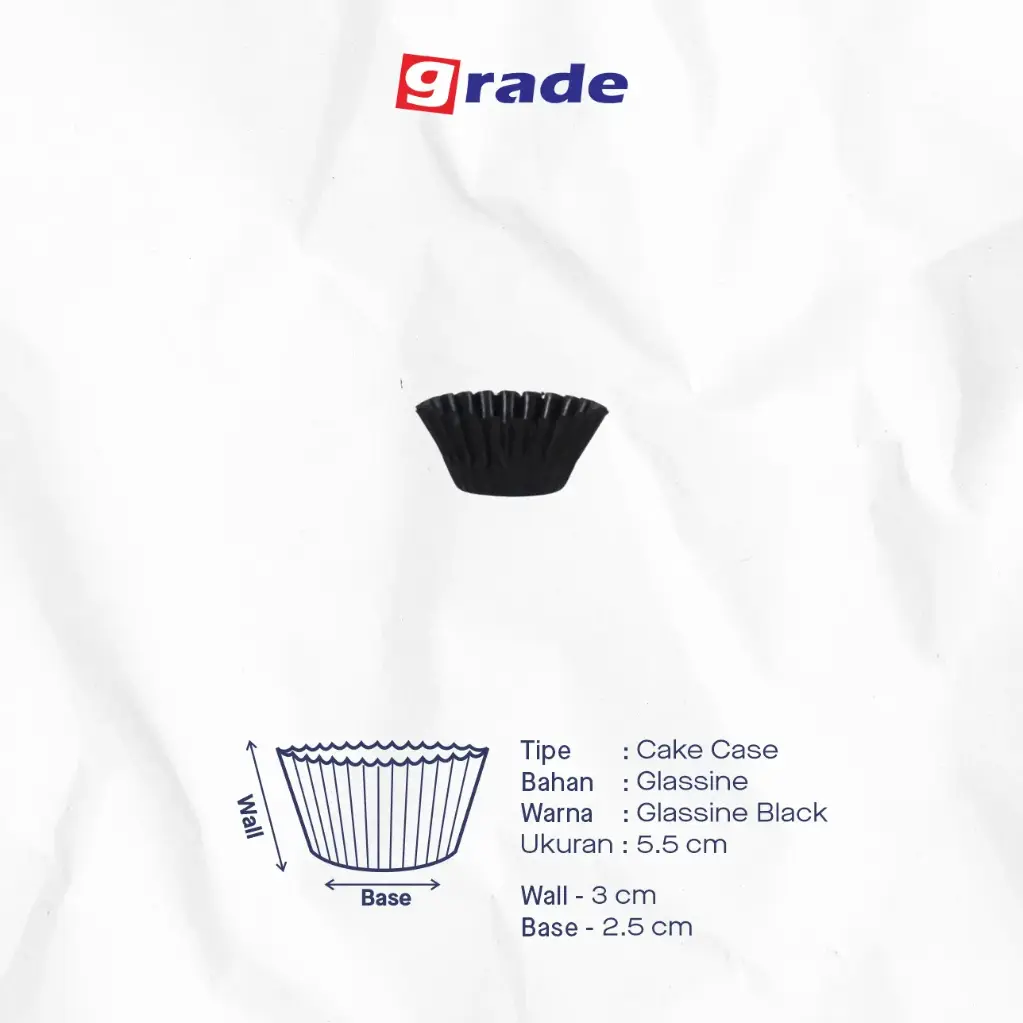 CAKE CASE (CC) 5.5 — GLASSINE BLACK "GRADE" (1 inner = 1000 pcs)