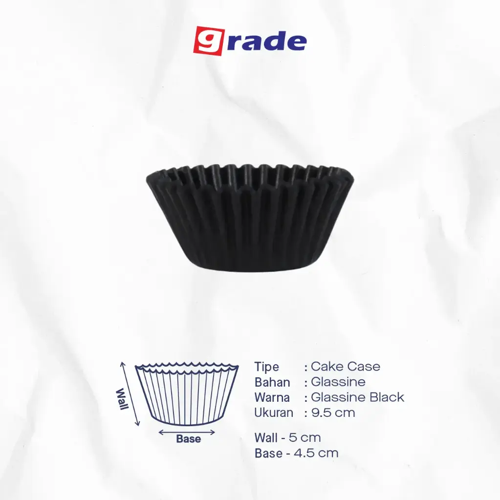 CAKE CASE (CC) 9.5 — GLASSINE BLACK "GRADE" (1 Karton= 25.000 pcs)