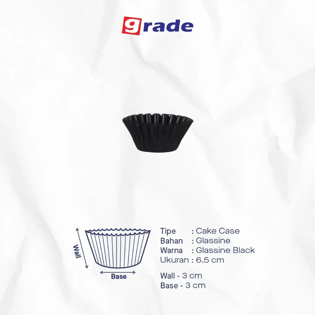 CAKE CASE (CC) 6 — GLASSINE BLACK "GRADE" (1 Karton = 50.000 pcs)