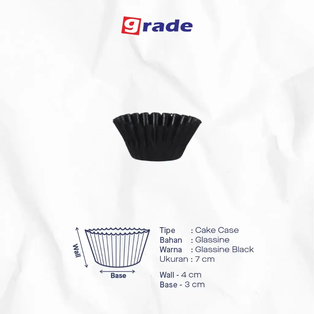 CAKE CASE (CC) 7 — GLASSINE BLACK "GRADE" (1 inner = 1000 pcs)