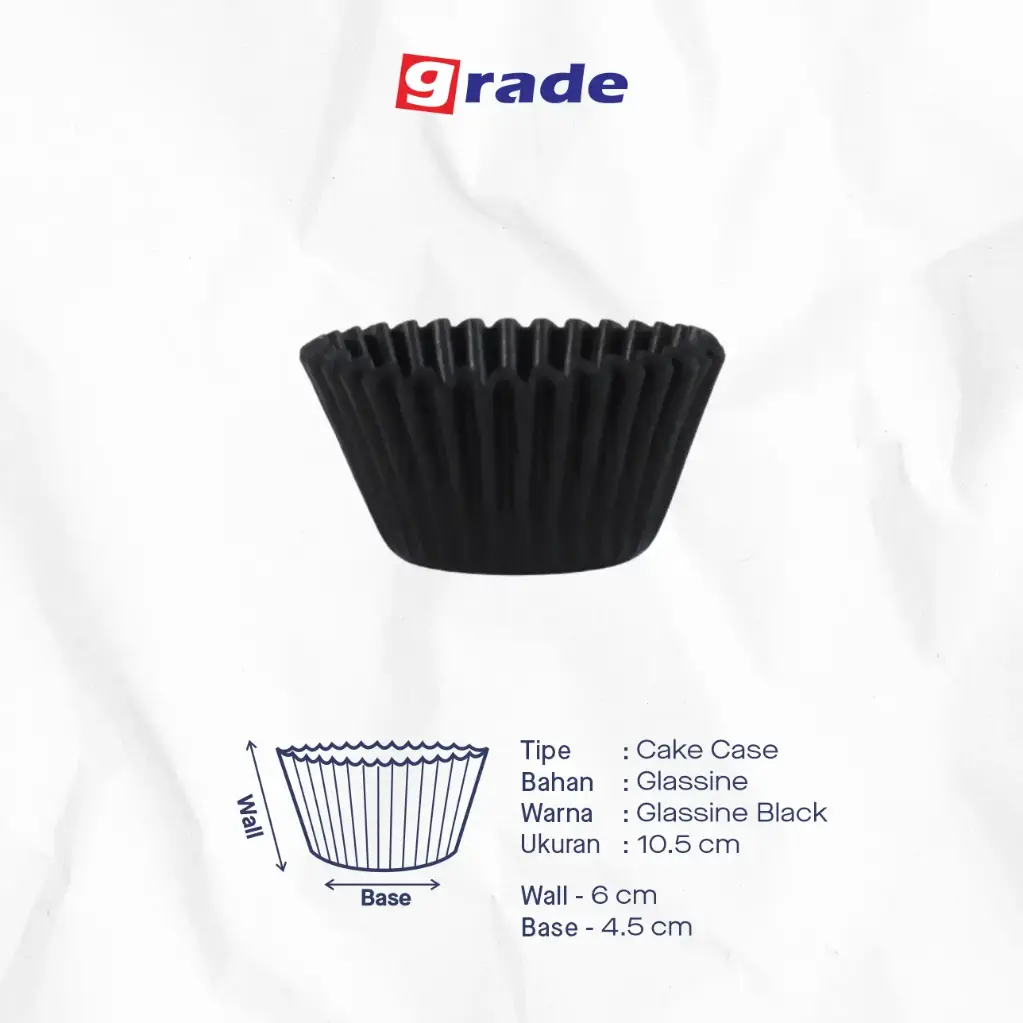 CAKE CASE (CC) 10.5 — GLASSINE BLACK "GRADE" (1 inner = 1000 pcs)