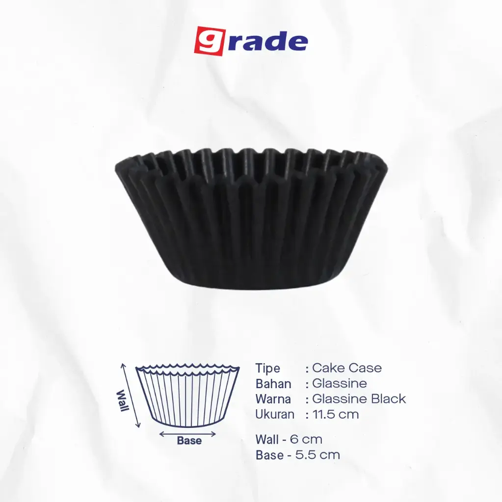 CAKE CASE (CC) 11.5 — GLASSINE BLACK "GRADE" (1 inner 1000 pcs)