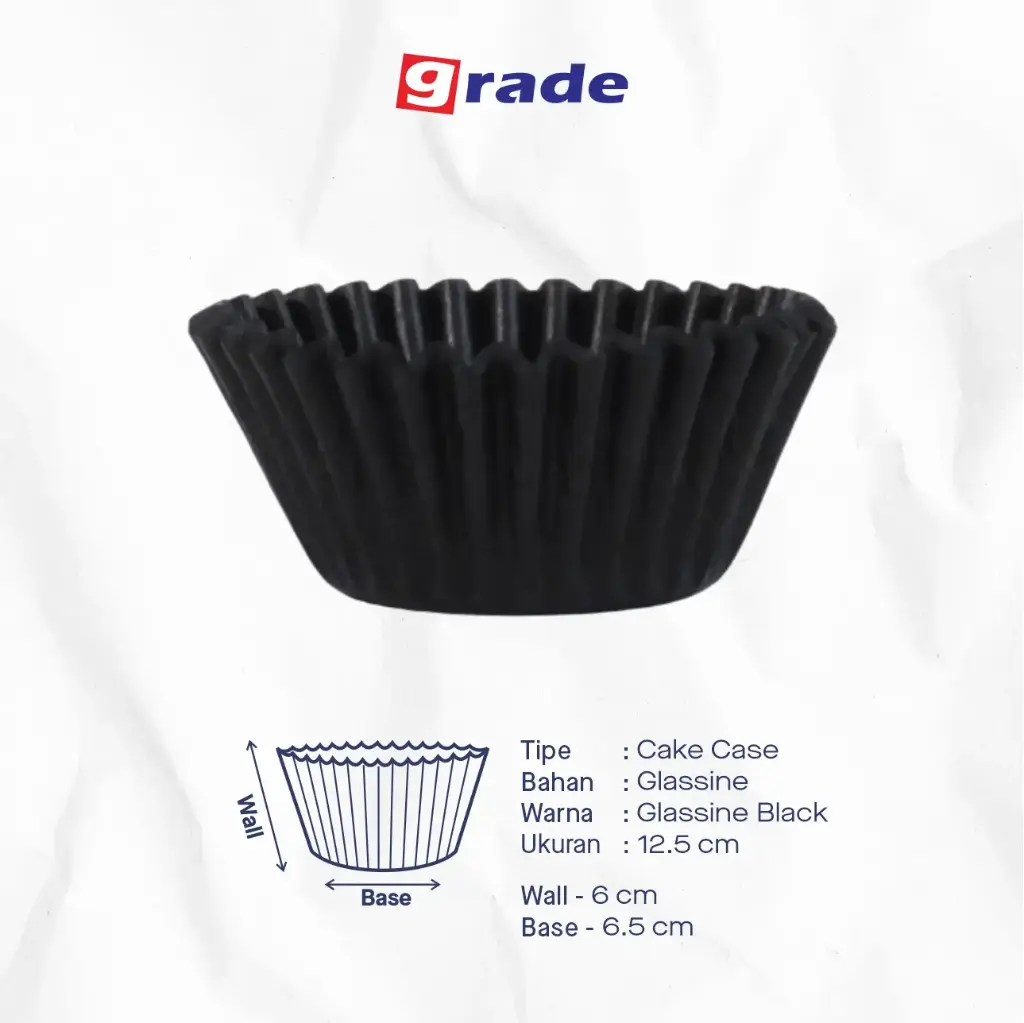CAKE CASE (CC) 12.5 — GLASSINE BLACK "GRADE" (1 inner = 1000 pcs)