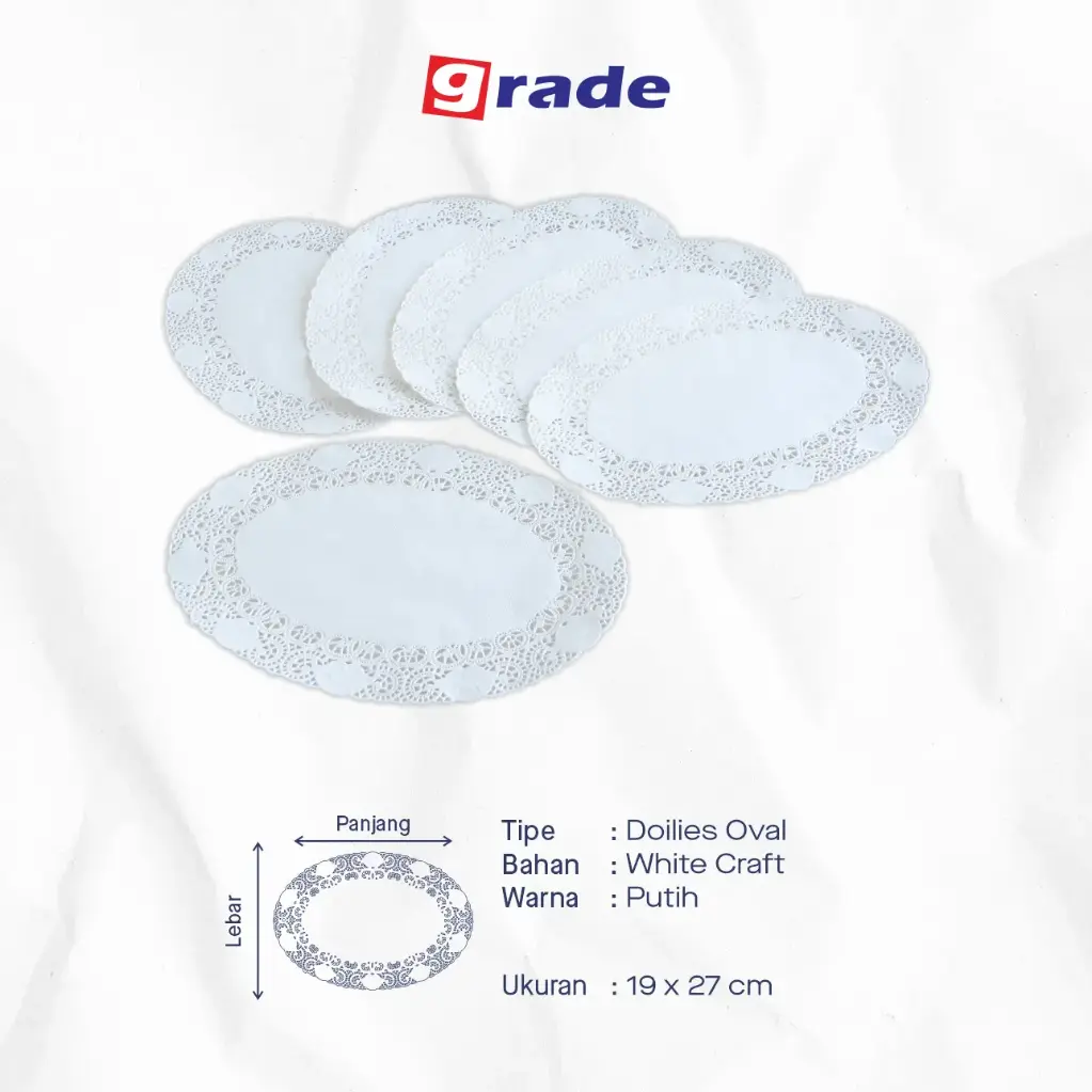 DOILIES OVAL — 19 × 27 CM "GRADE" (1 inner = 250 pcs)