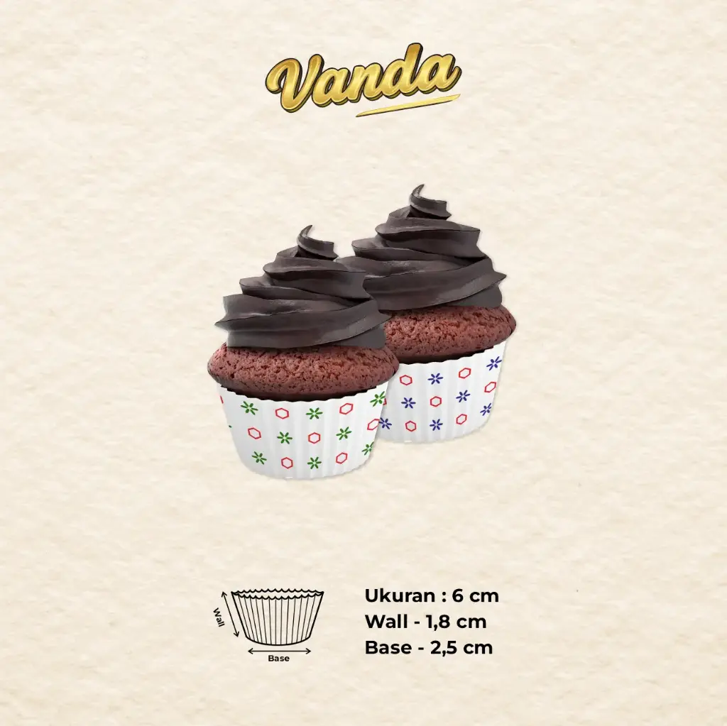 CAKE CASE (CC) 6 — ART HEXAGON MIX "VANDA" (1 inner = 1000 pcs)