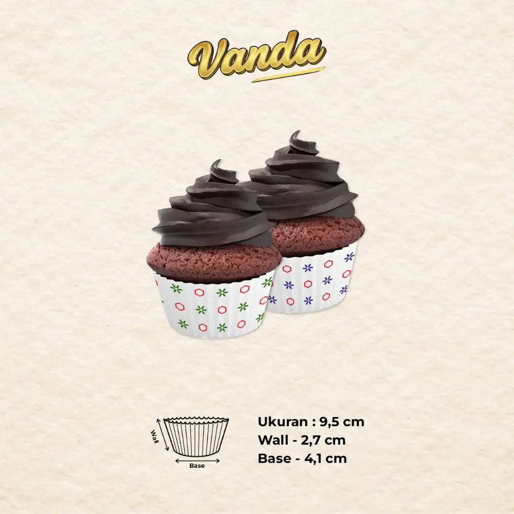 CAKE CASE (CC) 9.5 — ART HEXAGON MIX "VANDA" (1 inner = 1000 pcs)