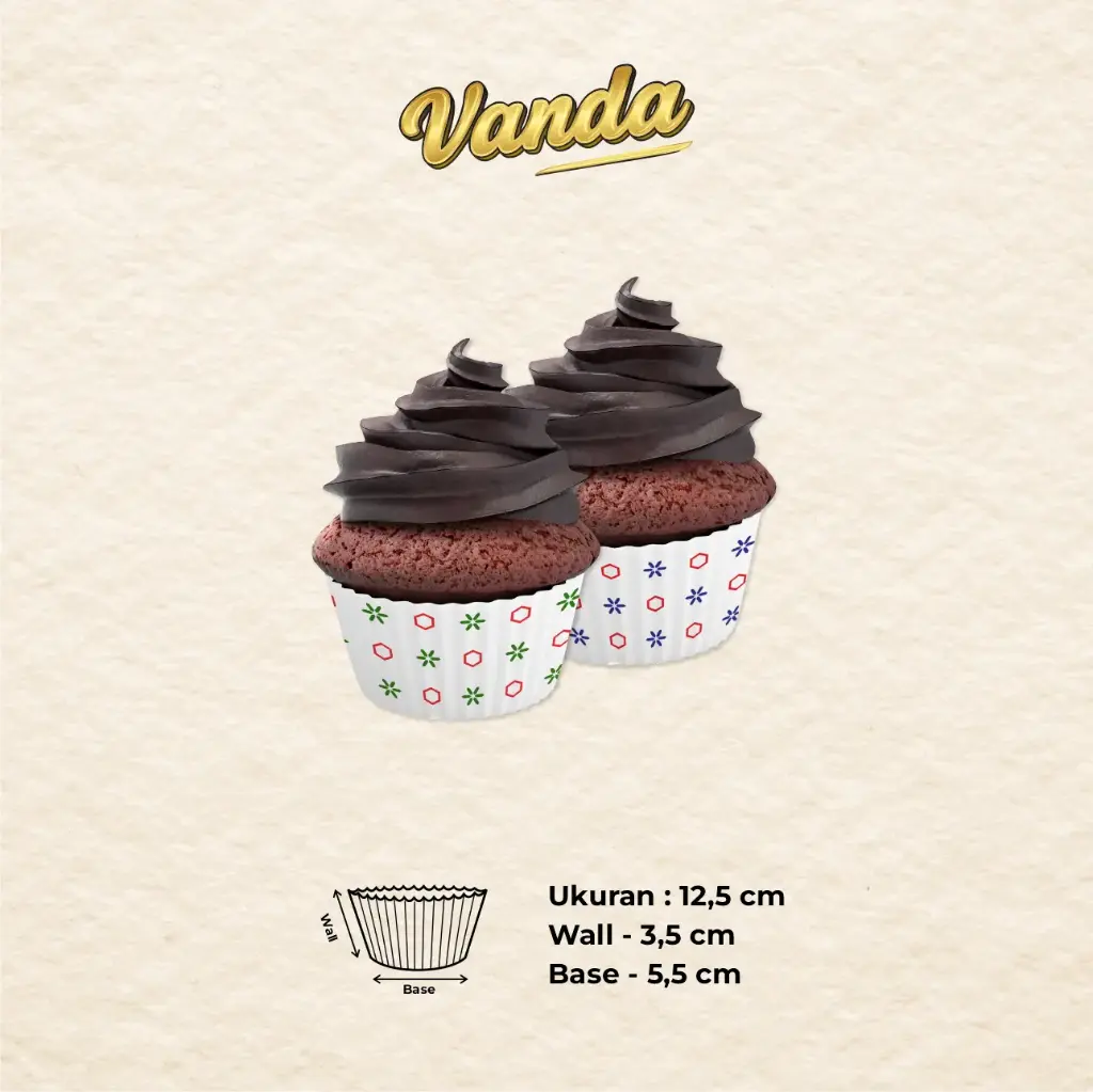 CAKE CASE (CC) 12.5 — ART HEXAGON MIX "VANDA" (1 inner = 1000 pcs)