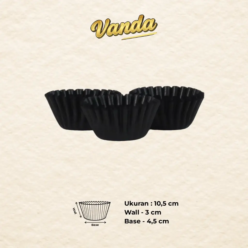 CAKE CASE (CC) 10.5 — GLASSINE BLACK "VANDA" (1 inner = 1000 pcs)