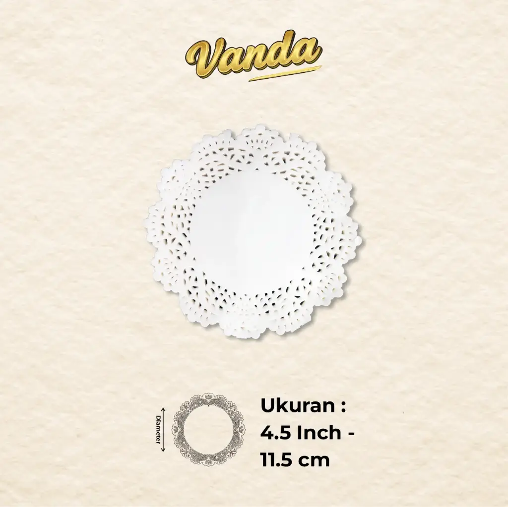 DOILIES ROUND 4.5 "VANDA" (1 inner = 250 pcs)