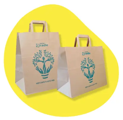 PAPER BAG FLAT HANDLE #L — 290 × 120 × 410 MM — COKLAT — POLOS