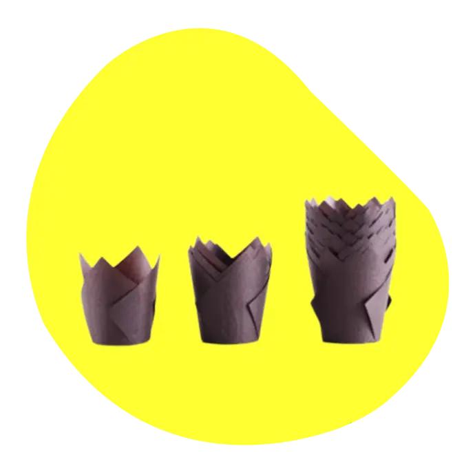 CAKE CASE (CC) TULIP — 150 × 150 × 50 MM — COKLAT