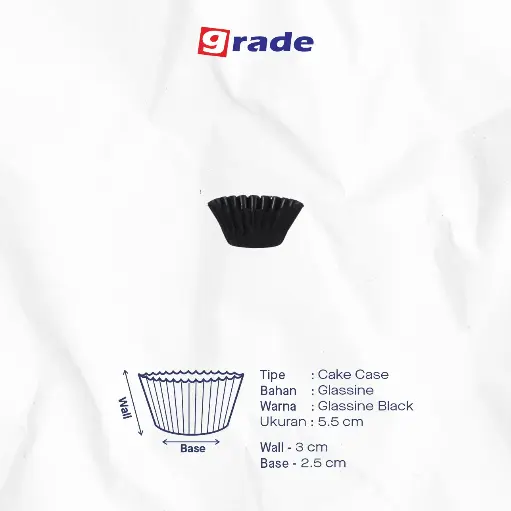CAKE CASE (CC) 5.5 — GLASSINE BLACK "GRADE" (1 Karton = 50.000 pcs)