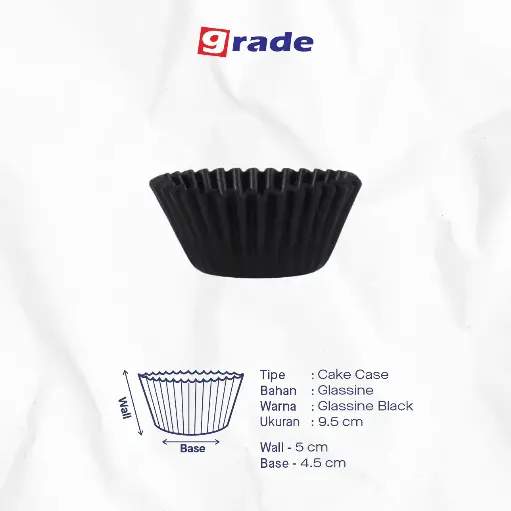 CAKE CASE (CC) 9.5 — GLASSINE BLACK "GRADE" (1 inner = 1000 pcs)