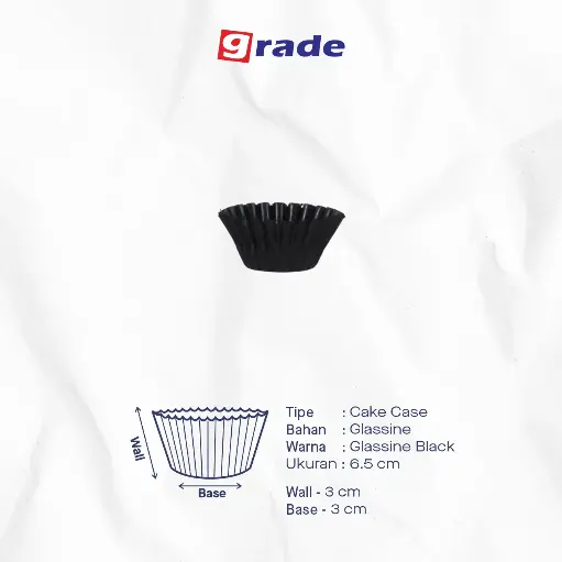 CAKE CASE (CC) 6 — GLASSINE BLACK "GRADE" (1 inner = 1000 pcs)