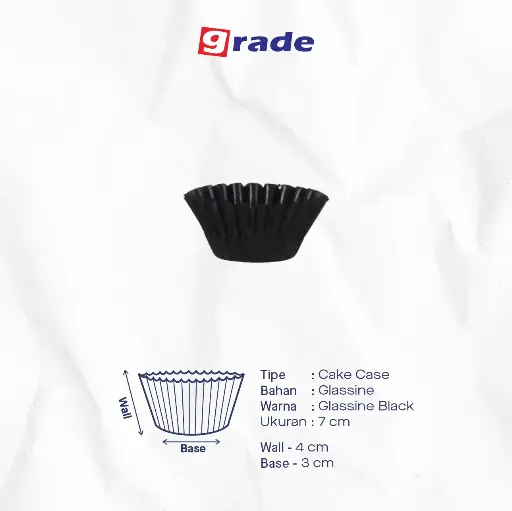 CAKE CASE (CC) 7 — GLASSINE BLACK "GRADE" (1 inner = 1000 pcs)