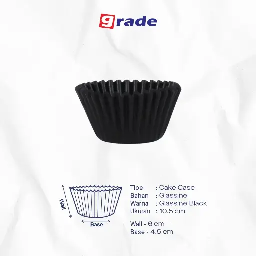 CAKE CASE (CC) 10.5 — GLASSINE BLACK "GRADE" (1 inner = 1000 pcs)