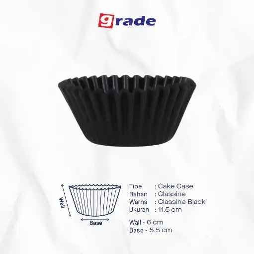 CAKE CASE (CC) 11.5 — GLASSINE BLACK "GRADE" (1 inner 1000 pcs)