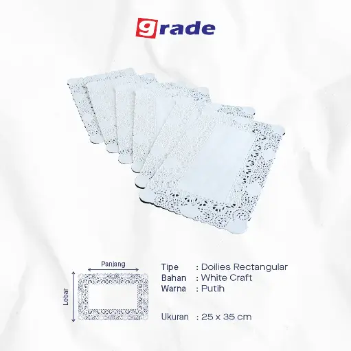 DOILIES RECTANGULAR — 25 × 35 CM "GRADE" (1 Karton = 2.000 pcs)