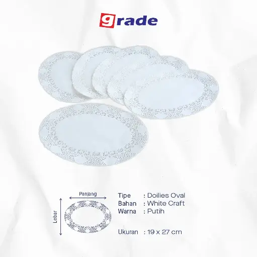 DOILIES OVAL — 19 × 27 CM "GRADE" (1 inner = 250 pcs)