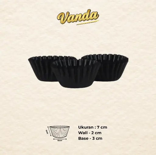 CAKE CASE (CC) 7 — GLASSINE BLACK "VANDA" (1 inner = 1000 pcs)