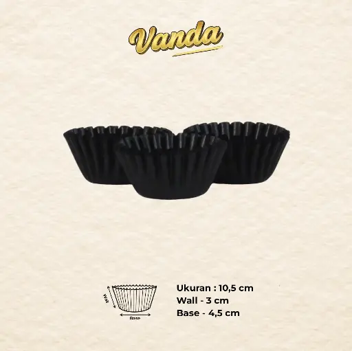 CAKE CASE (CC) 10.5 — GLASSINE BLACK "VANDA" (1 inner = 1000 pcs)