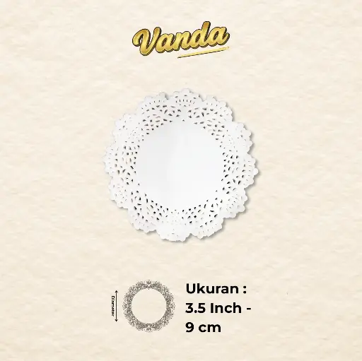 DOILIES ROUND 3.5 "VANDA" (1 inner = 250 pcs)