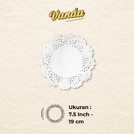 DOILIES ROUND 7.5 "VANDA" (1 inner = 250 pcs)
